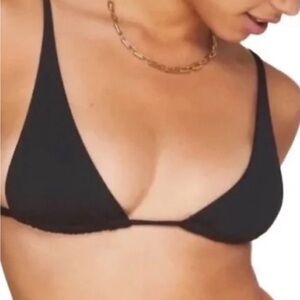 Andie Swim x Demi Moore Triangle Bikini Top Andie Black Bikini Top
